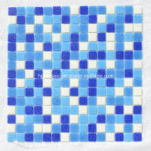 Azulejos de mosaico Mosaico de cristal azul para la piscina Material de construcción